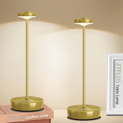 Lámpara mesa LED inalámbrica recargable control táctil dorado