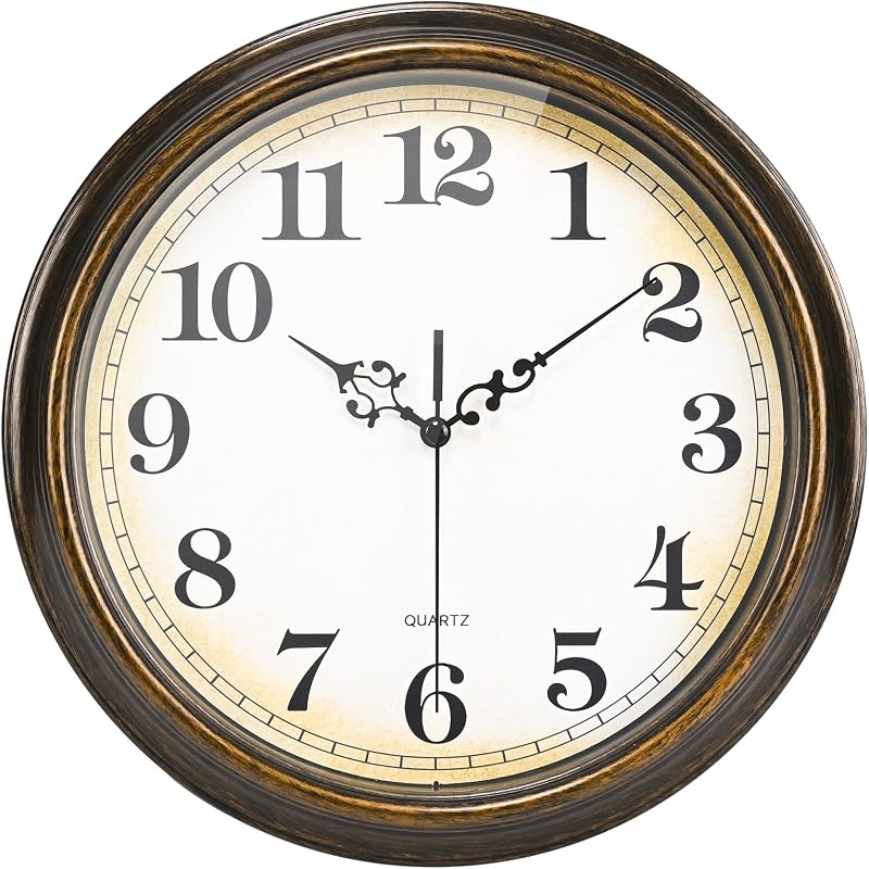 Reloj pared vintage sin tictac 12pulg bronce