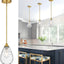Lámpara colgante isla cocina luz moderna oro cepillado