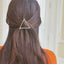 Pasador pelo triangular plateado horquilla minimalista mujer