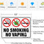 2 Letreros No Fumar No Vaping 10x7" Aluminio Reflectante
