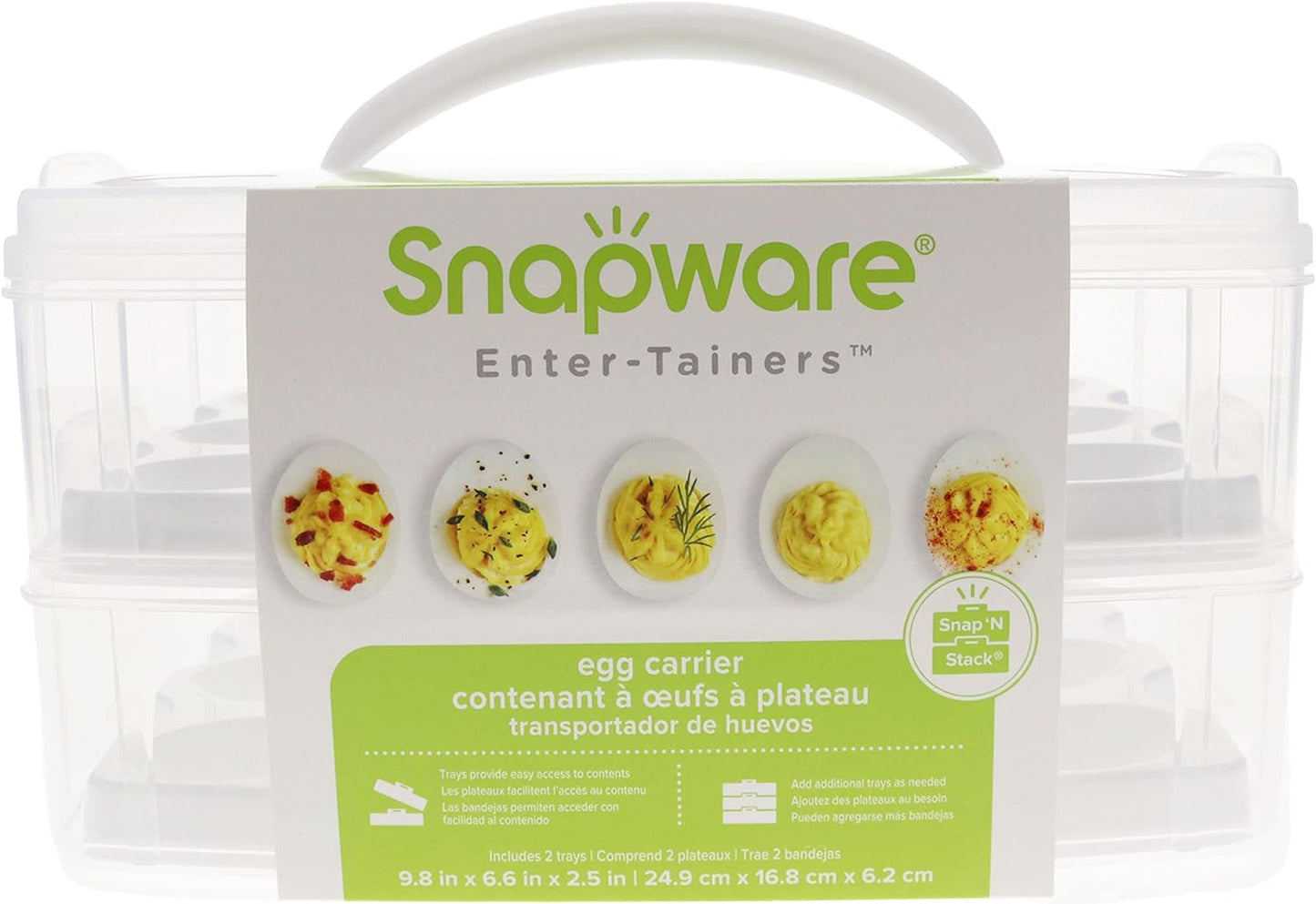 Almacenamiento alimentos 2 capas con bandejas huevos pack 2
