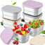 6 Recipientes Acero Inox 8oz con Tapas Silicona para Niños