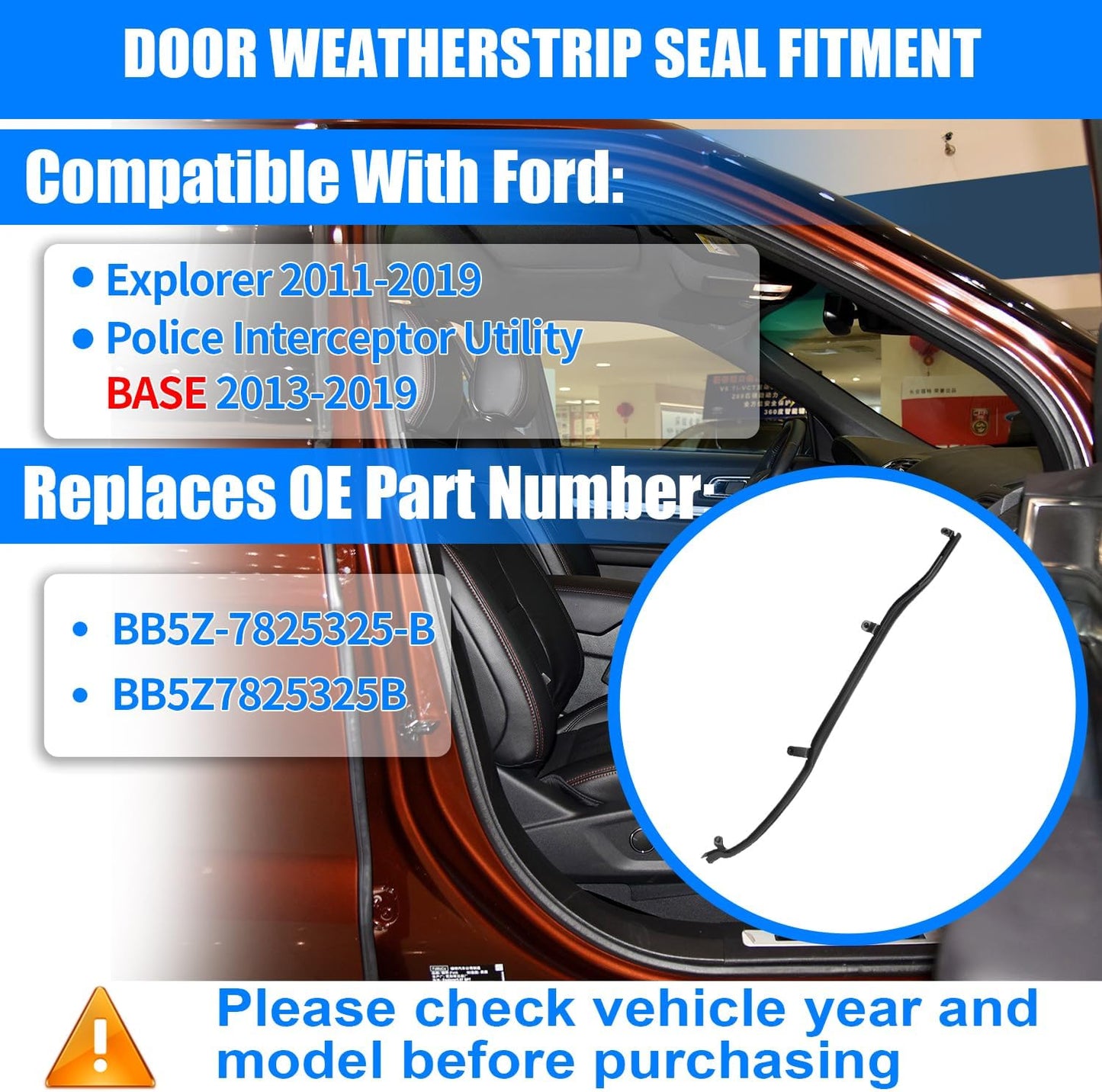 Burlete puerta conductor comp Ford Explorer 11-19