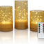 Faroles velas hadas control remoto luces parpadeantes acrílico dorado