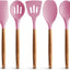Set 5 Pzas Utensilios Cocina Silicona Antiadherentes Asas Acacia