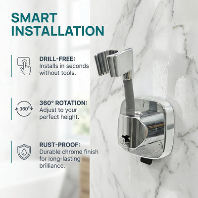 Soporte ajustable ducha con ventosa giratorio baño