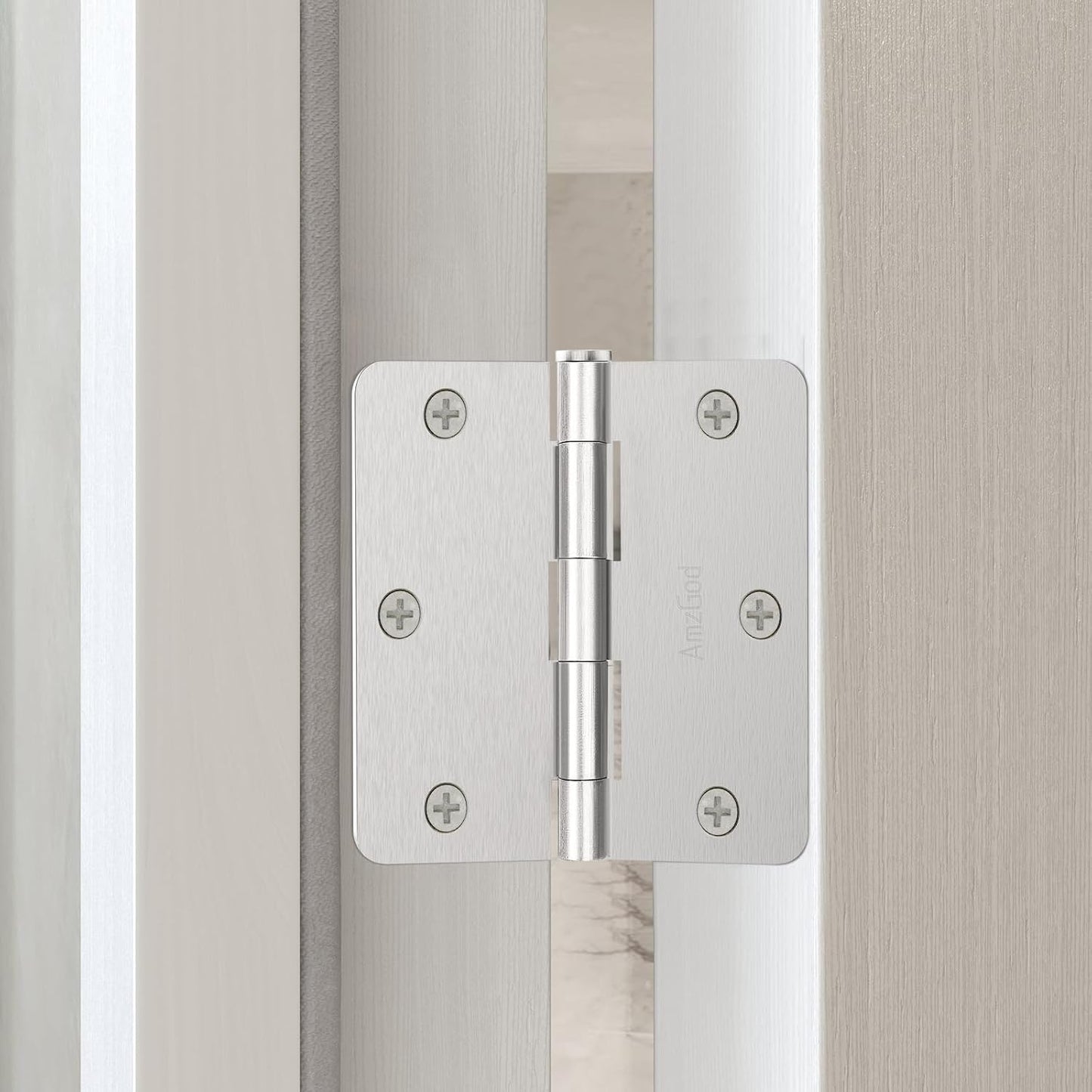 Bisagras puerta níquel cepillado 3.5pulg 6 Pzas