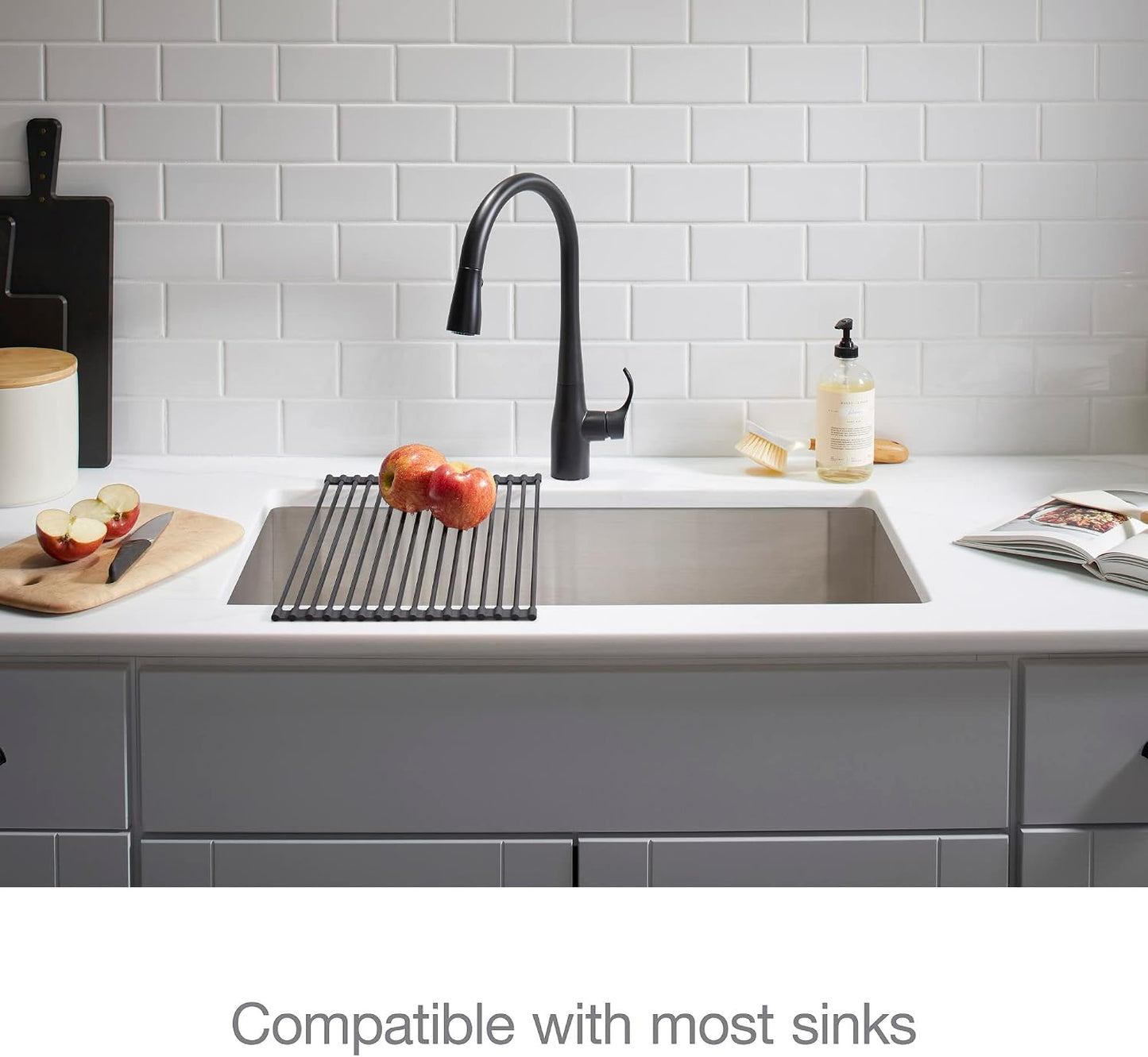 Estante enrollable silicona acero inox 19.5x11"
