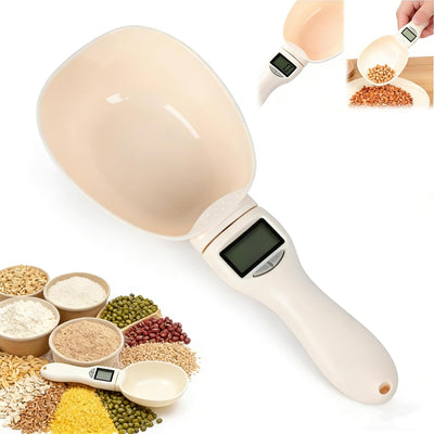 Cuchara medidora digital 2 en 1 para alimentos con pantalla LCD