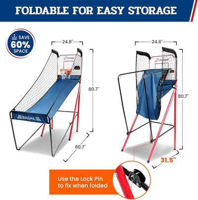 Set Baloncesto Arcade con 3 Pelotas y Marco Plegable