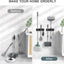 Soporte pared escoba fregona acero inox 2en1 negro