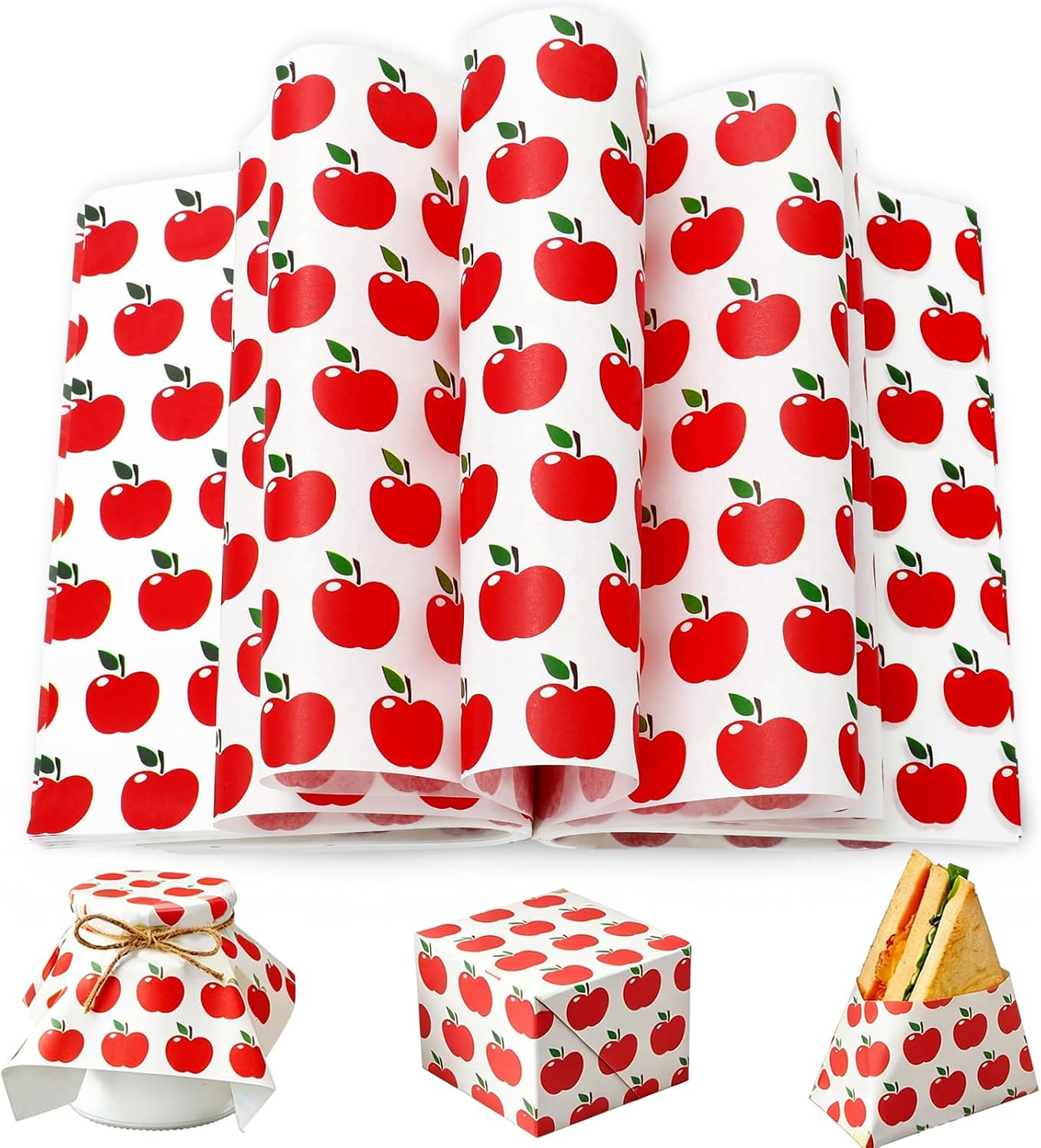 150 Pzas papel encerado fruta roja impermeable cocina