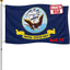 Bandera doble cara 4x6ft azul marino resistente UV 3 capas