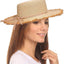 Sombrero paja mujer ala ancha nudo lazo flecos UPF 50