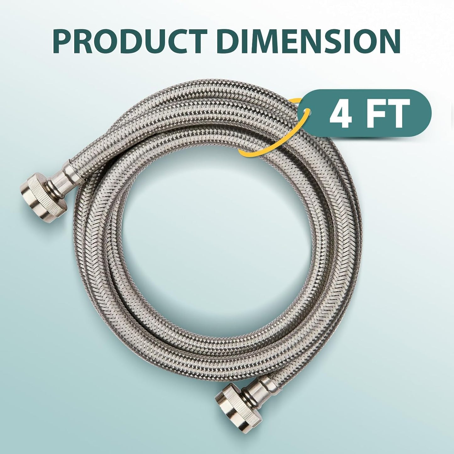 Mangueras lavadora acero inox 4ft pack 2 universal flexible