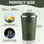 Taza café viaje acero inox 13oz doble pared 4uds verde militar
