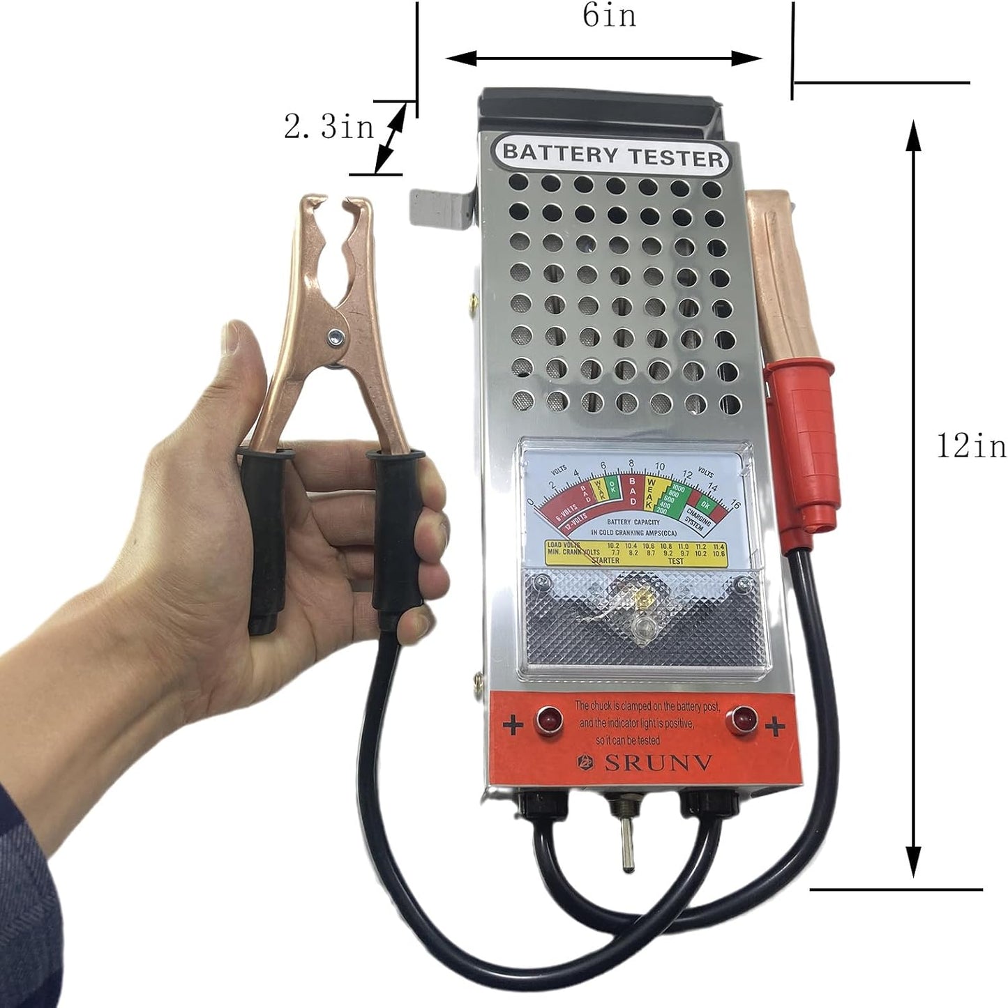 Probador carga batería automotriz 6/12 V