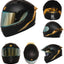 Casco motocicleta cara completa visera doble negro mate