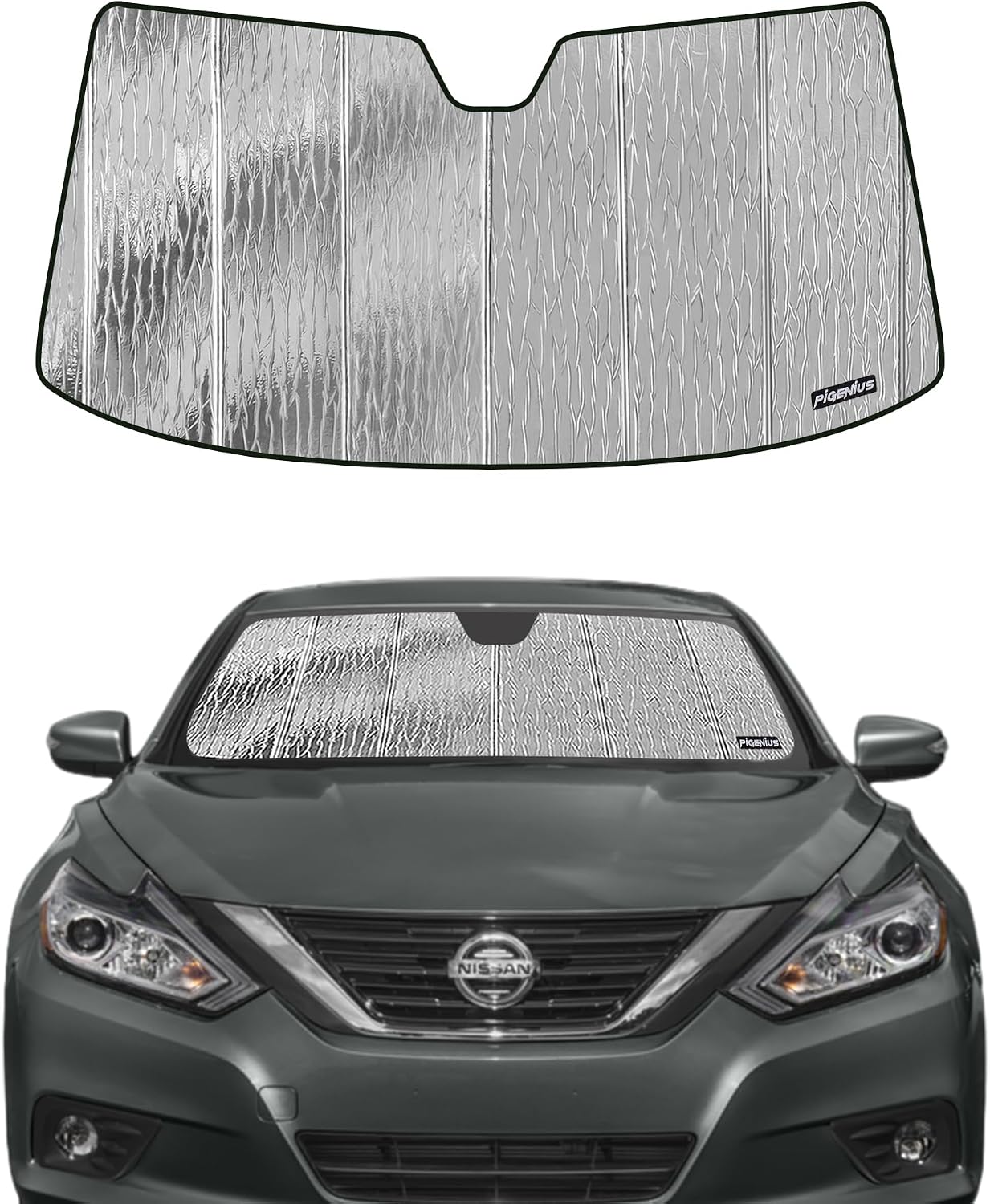 Parasol parabrisas Nissan Altima 13-18 plateado y negro