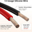 Cable silicona 14 AWG 80ft rojo y negro 100% cobre flexible 600V