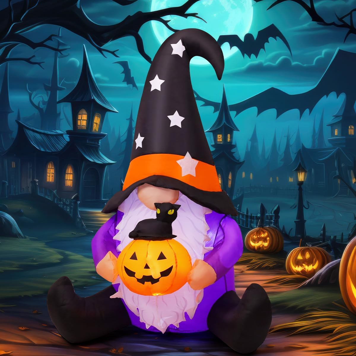 Gnomos inflables Halloween 5" con luces LED