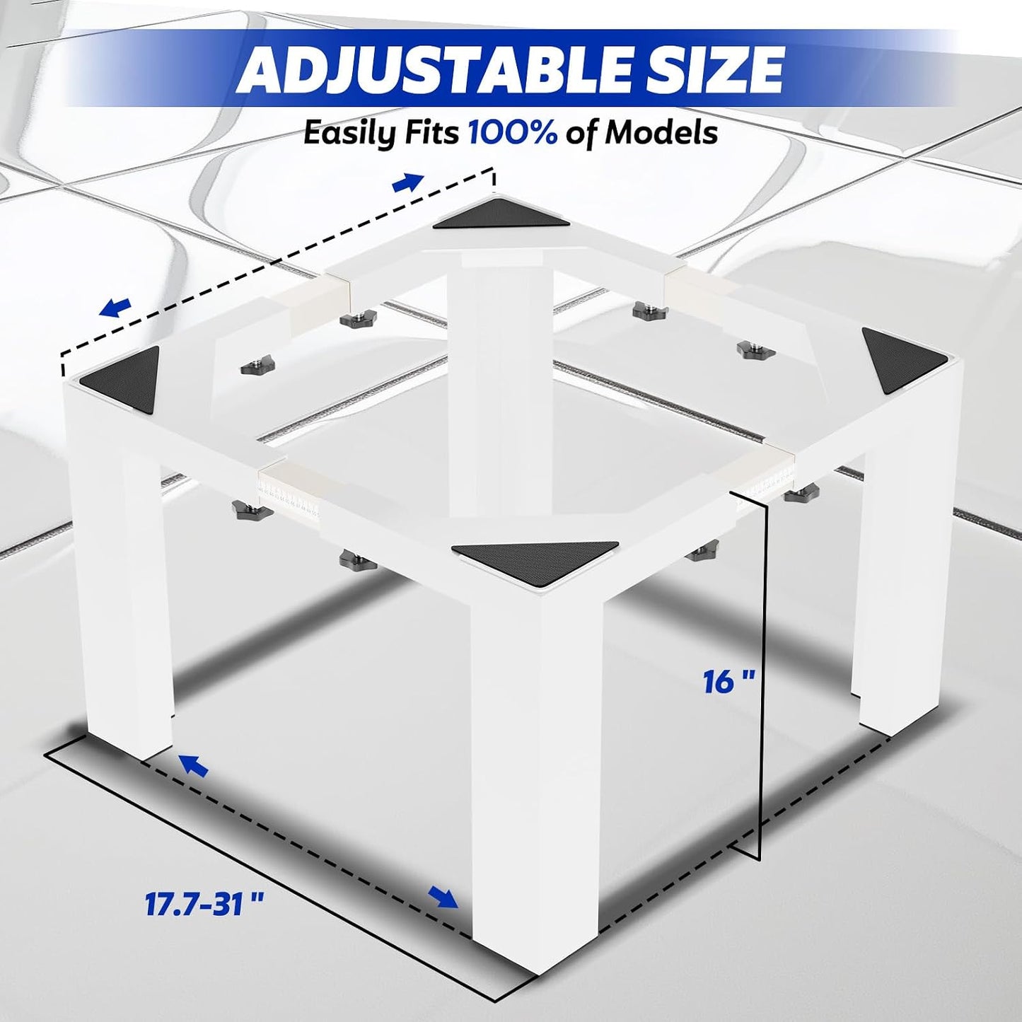 Pedestal lavandería 16pulg soporte ajustable para lavadora