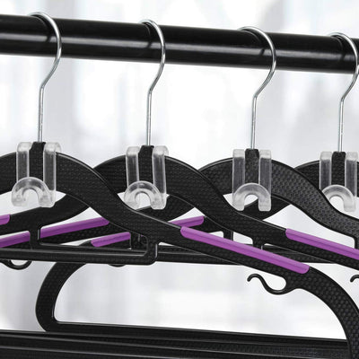60 Ganchos colgar ropa transparentes organiz. armario