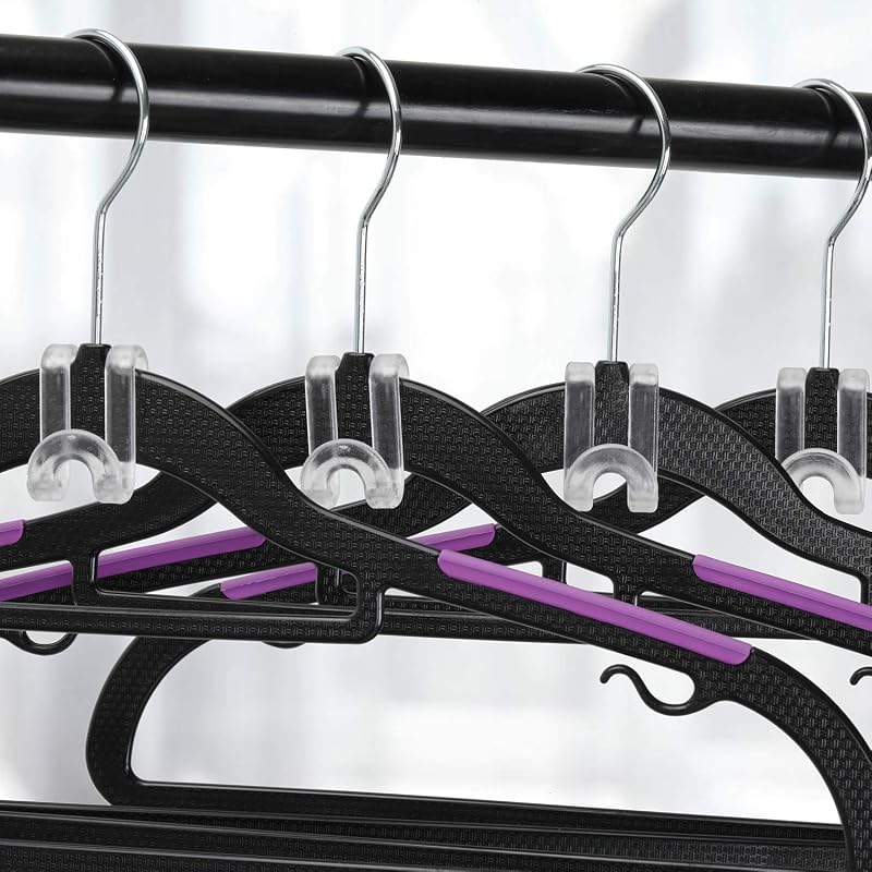 60 Ganchos colgar ropa transparentes organiz. armario