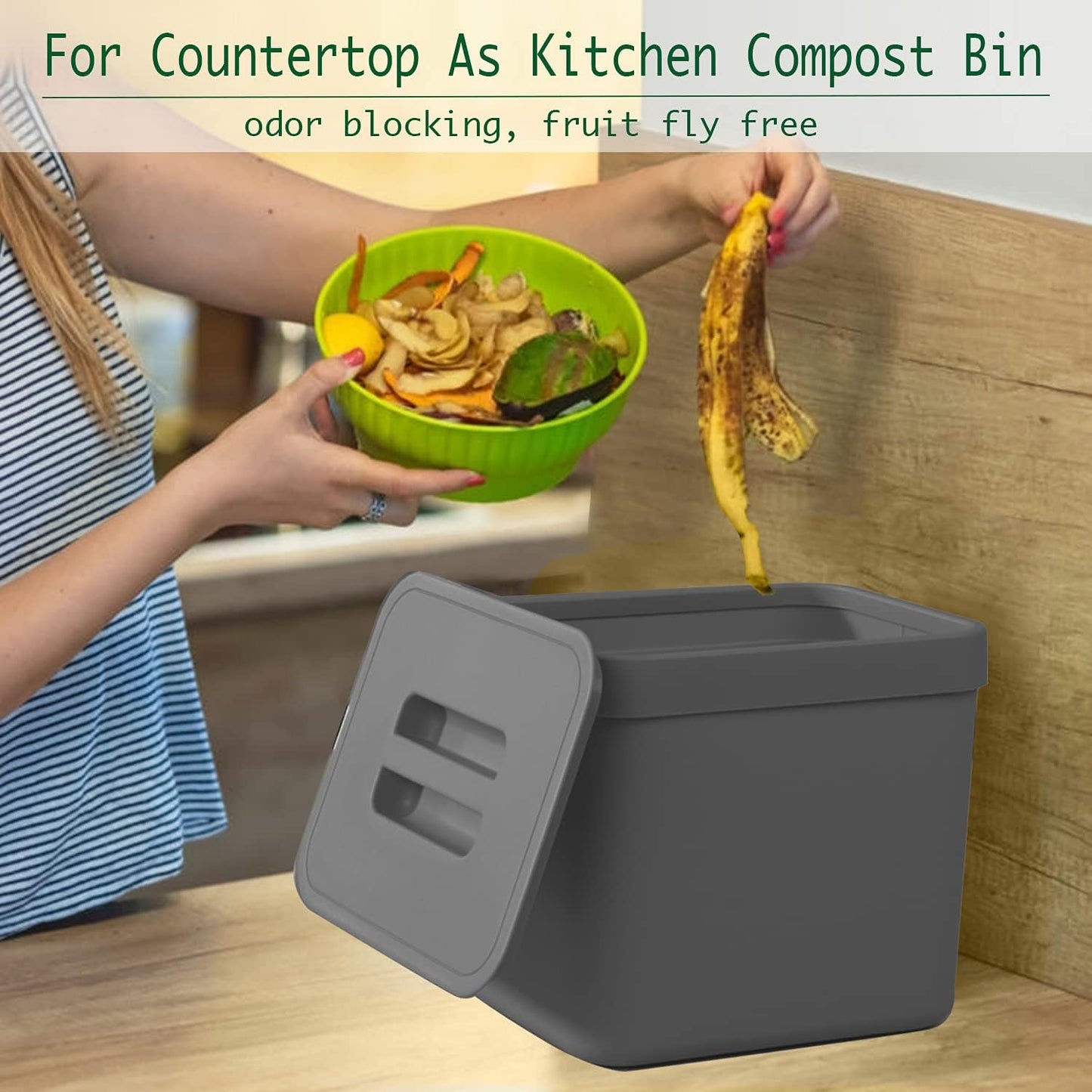 Bote basura cocina con tapa colgante pared