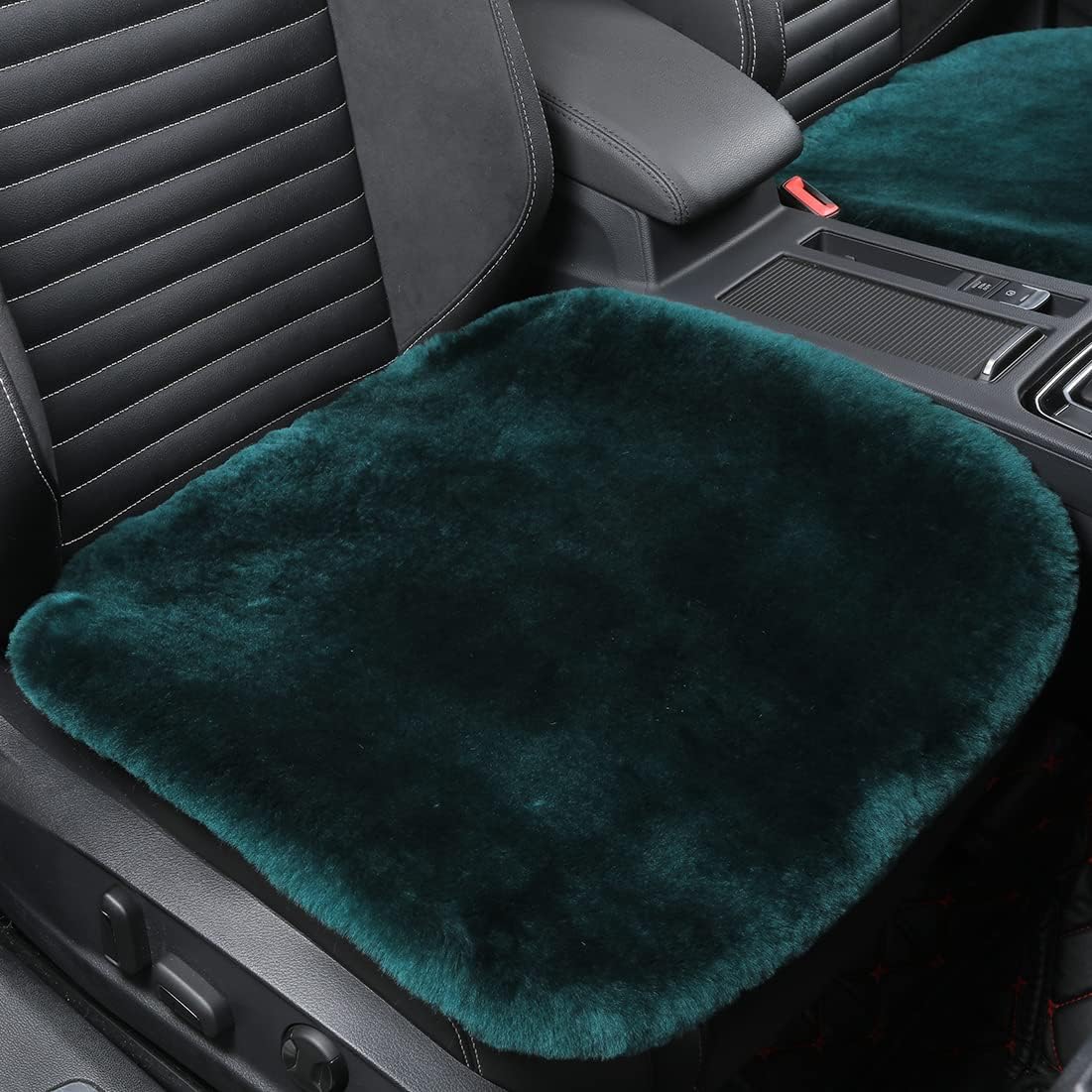 Funda asiento coche piel oveja peluda cojín verde