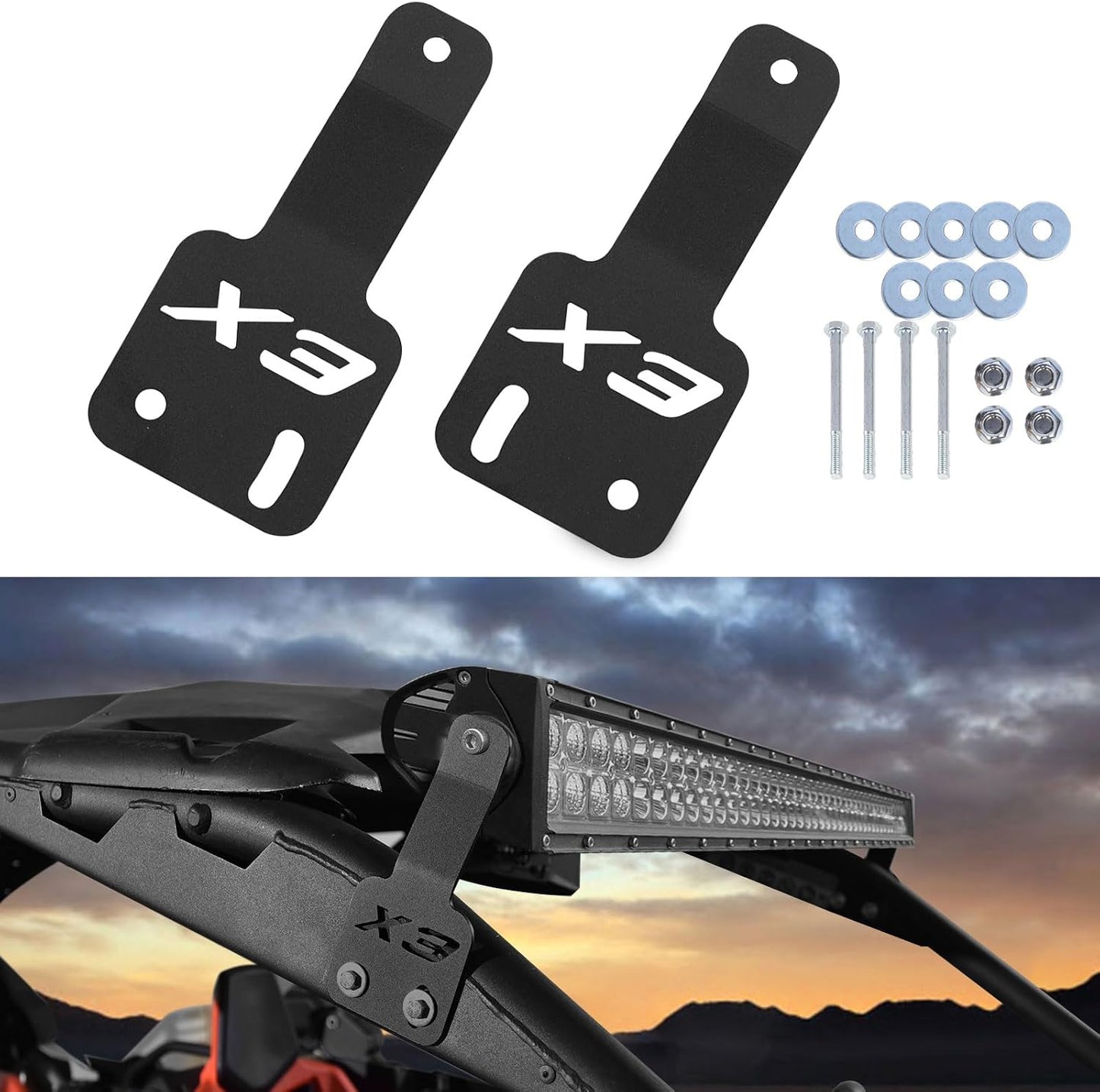 Soportes barra luz 50" ajustables para Can-Am X3