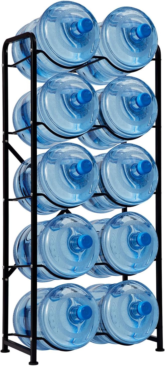 Soporte 5 galones acero carbono 5 niveles 10 botellas