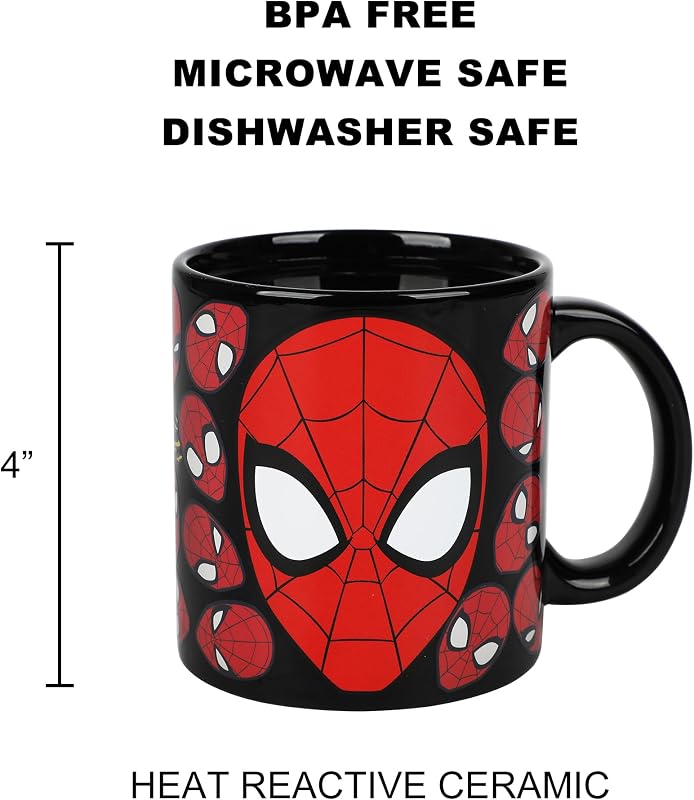 Taza cerámica Spider-Man reactiva calor 16oz negro