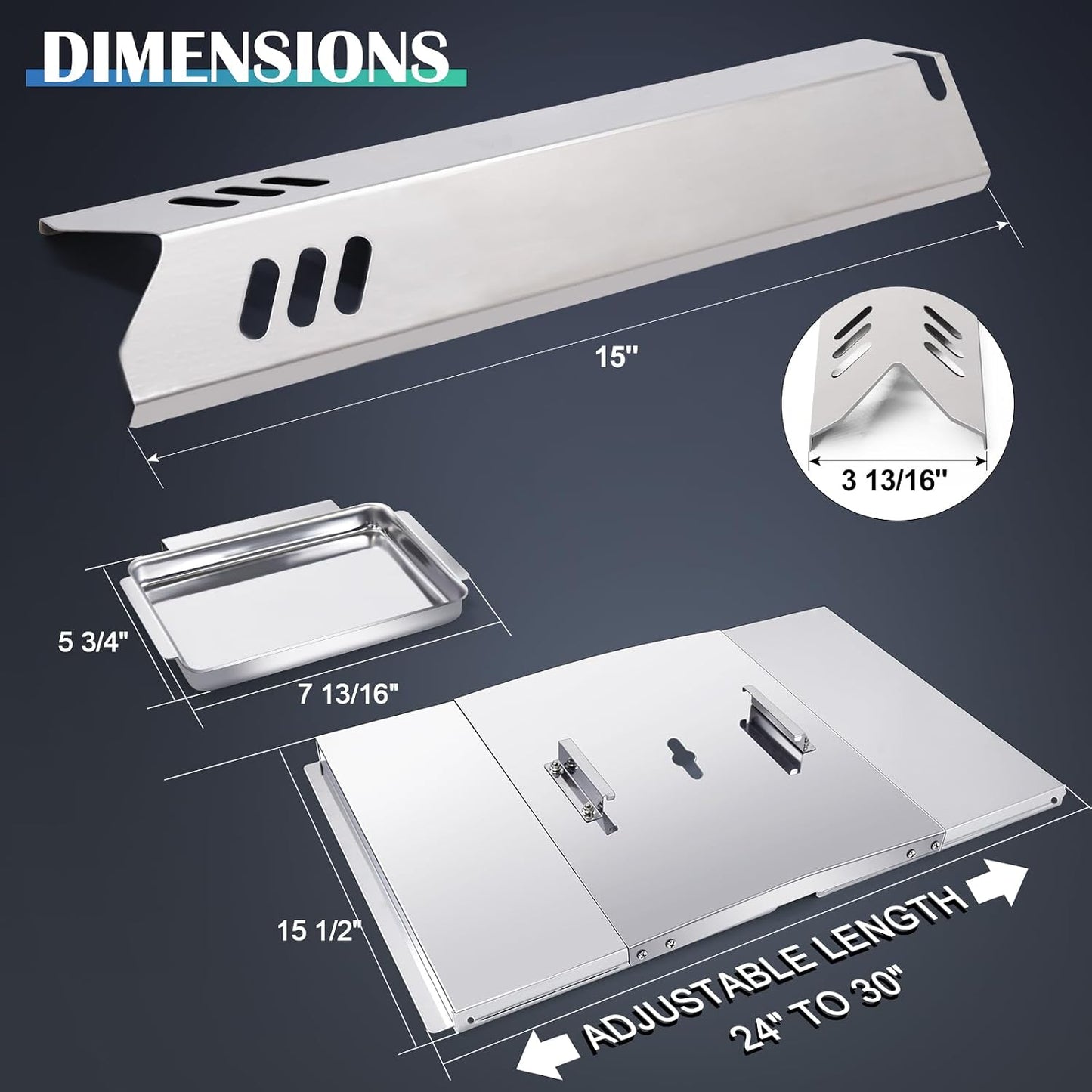 Repuesto bandeja grasa DGF493BNP ajustable 24-30" Dyna Glo