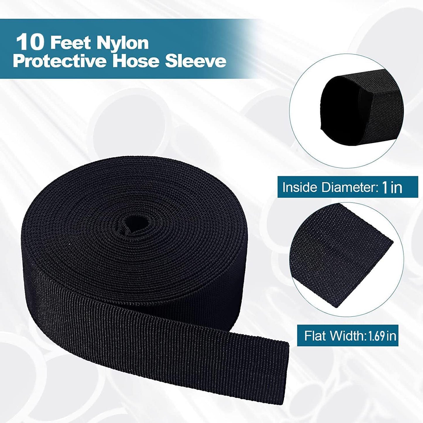 Funda nailon manguera hidráulica 1" 10ft negro