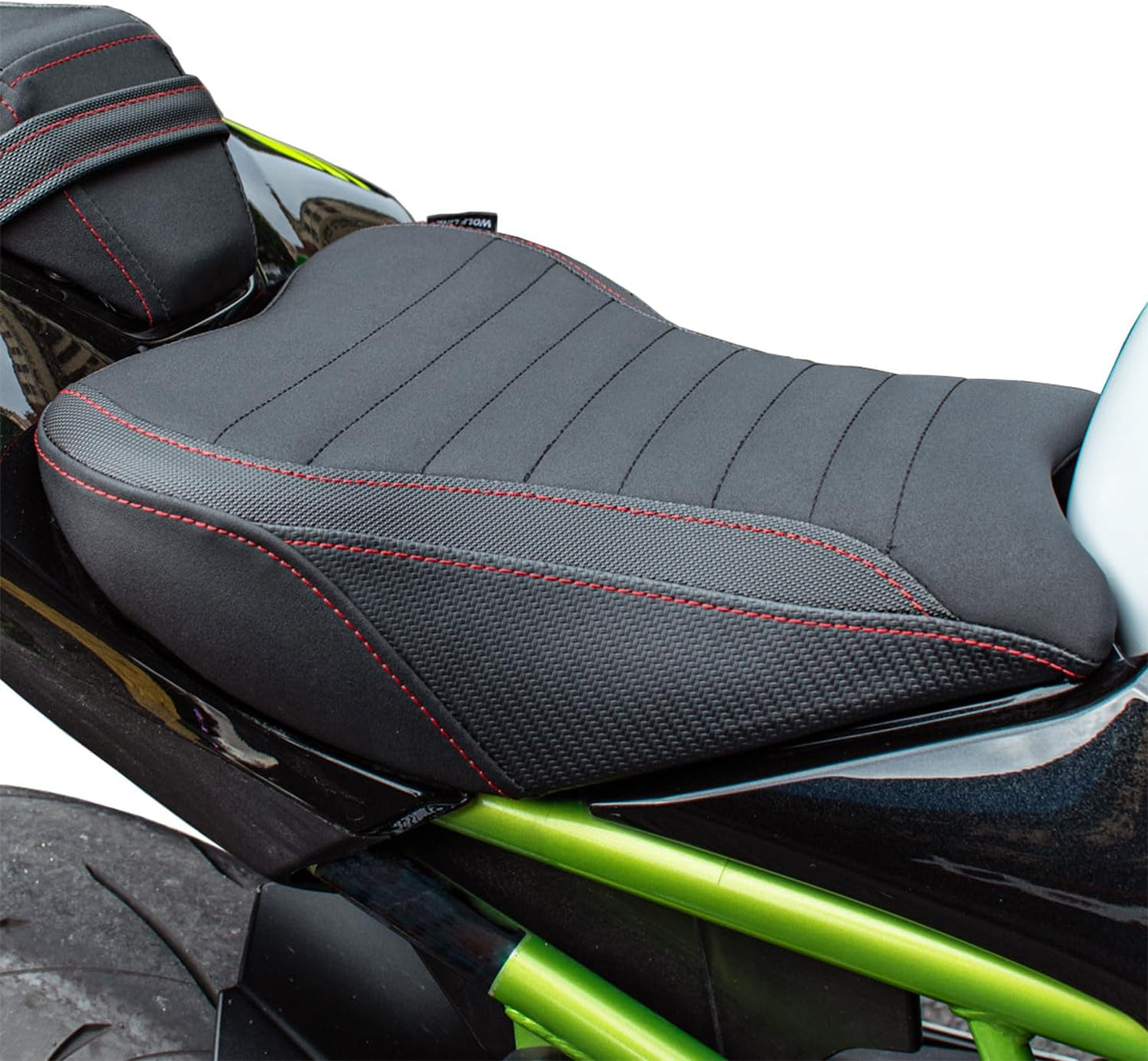 Asiento delantero cuero para motociclista Kawasaki Z negro