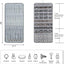 Organiz. joyas colgante 40 bolsillos 20 bucles gris