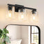 Lámpara baño 3 luces 19" negra mate moderna