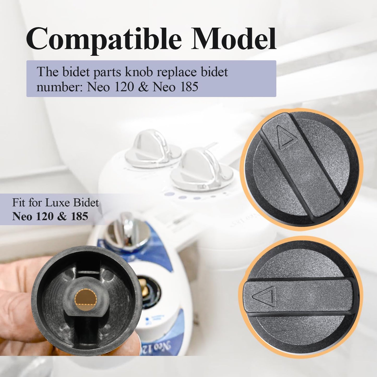 Pomo repuesto para bidé Luxe Neo 120 y 185 color negro 2uds