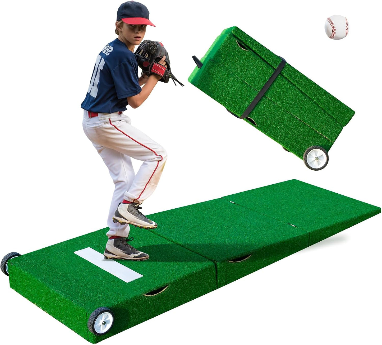 Set colchón lanzamiento béisbol plegable con pelota