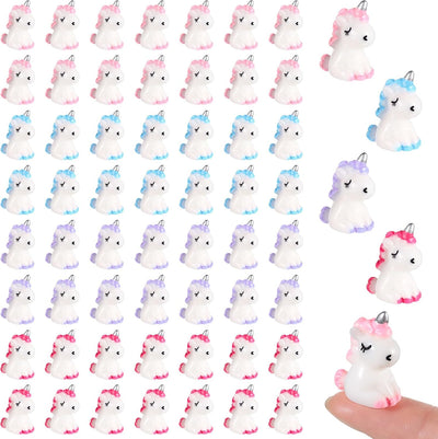 60 Pzas Figuras Unicornio Mini Resina Decoración Jardín
