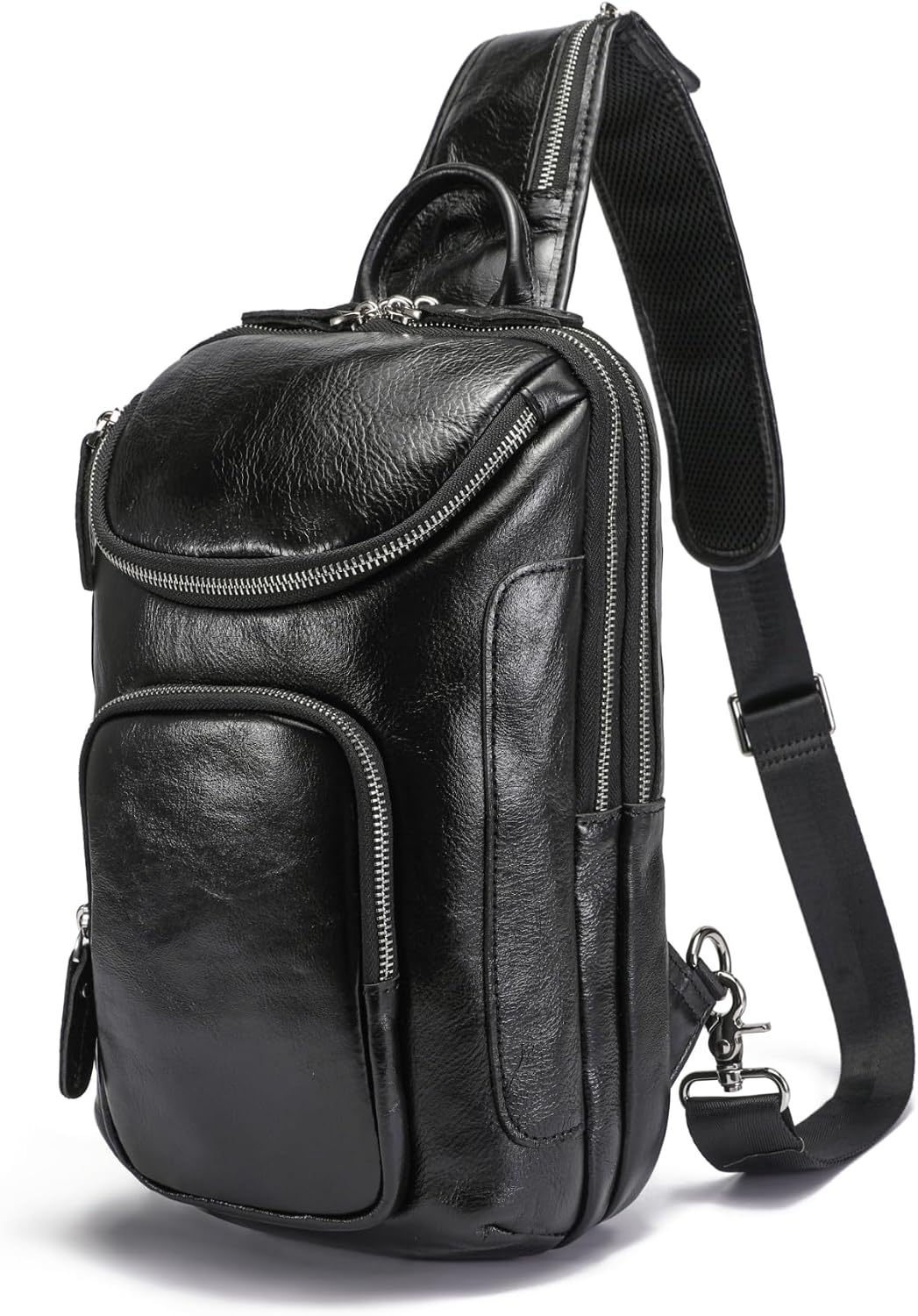 Bolso bandolera cuero grano completo vintage