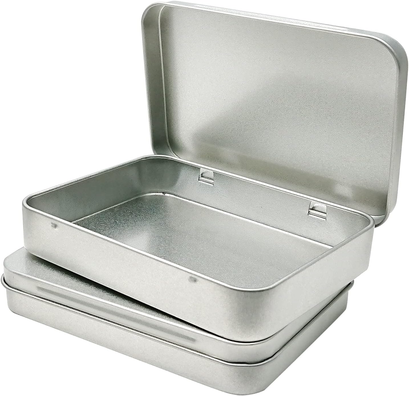 6 Pzas Contenedor Metal Bisagra 4.5x3.3" Color Plateado