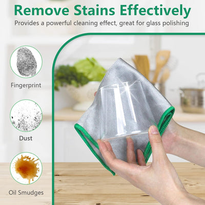Paño microfibra sin pelusas para gafas cocina espejos 12x12 6 pzas