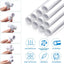 10 Tubos PVC 1/2pulg x3ft con Accesorios Codo y Cortador