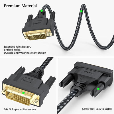 Cable DVI 6ft macho a macho para monitor PC proyector