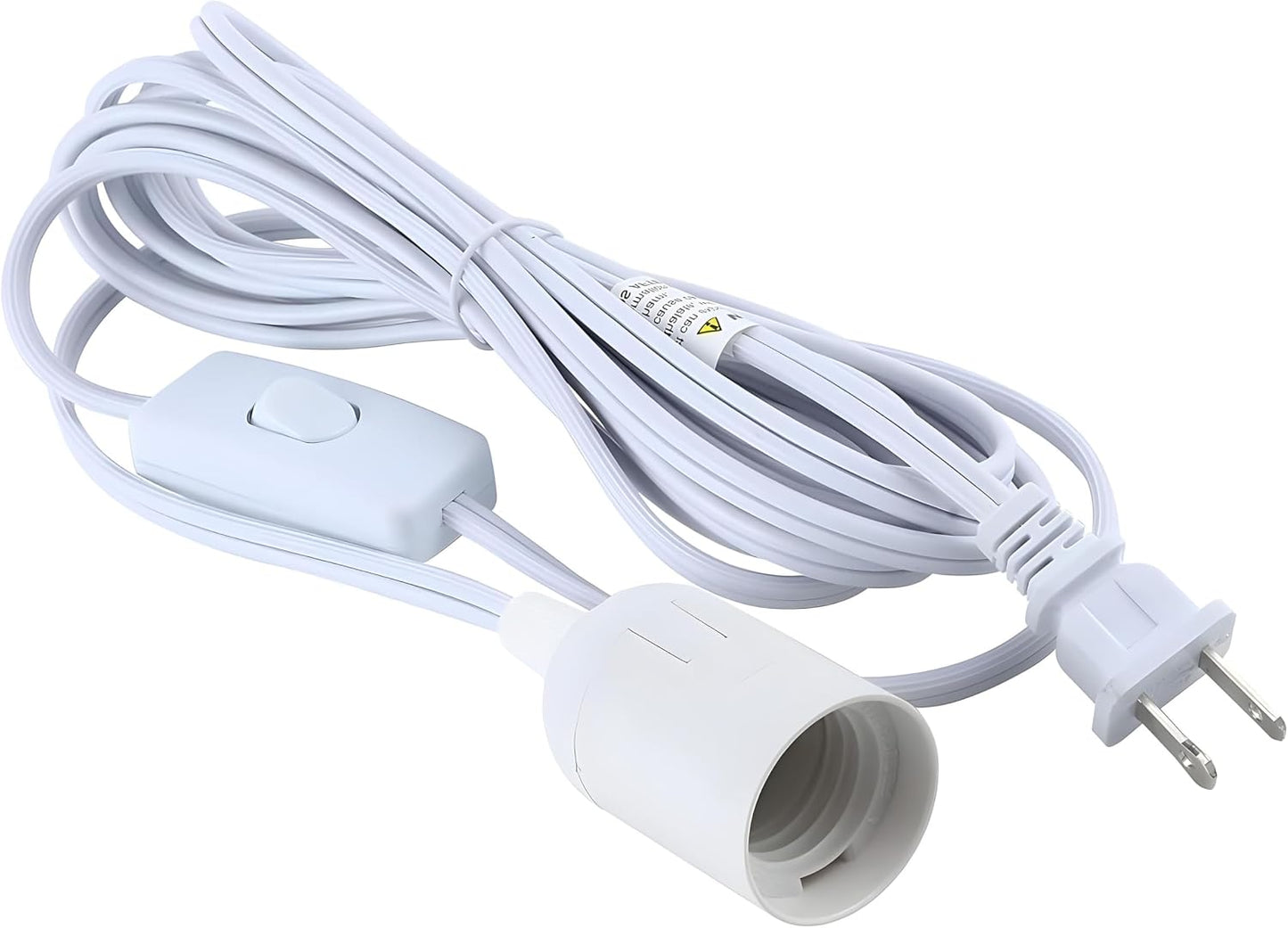 Cable extensión linterna colgante enchufe E26 12ft blanco