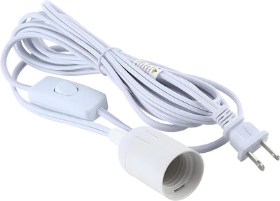 Cable extensión linterna colgante enchufe E26 12ft blanco