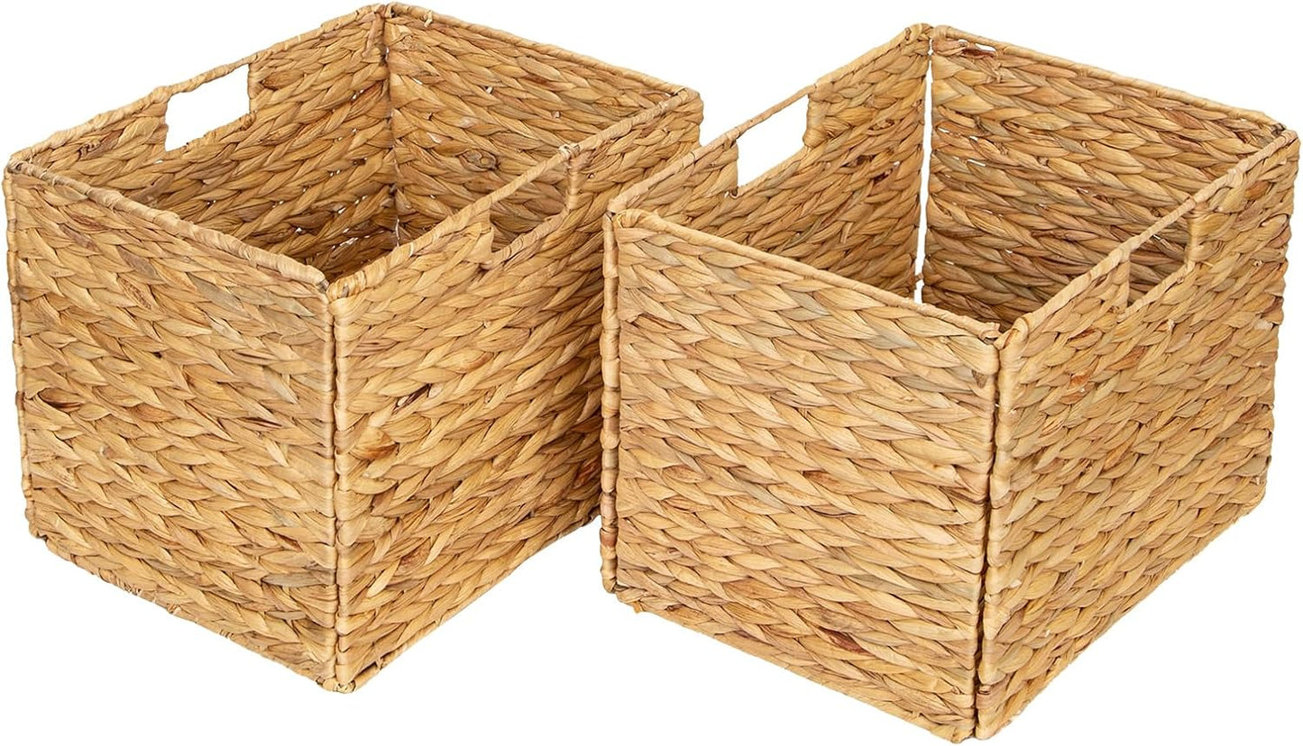 Cestas mimbre tejidas a mano plegables 2 pack estante